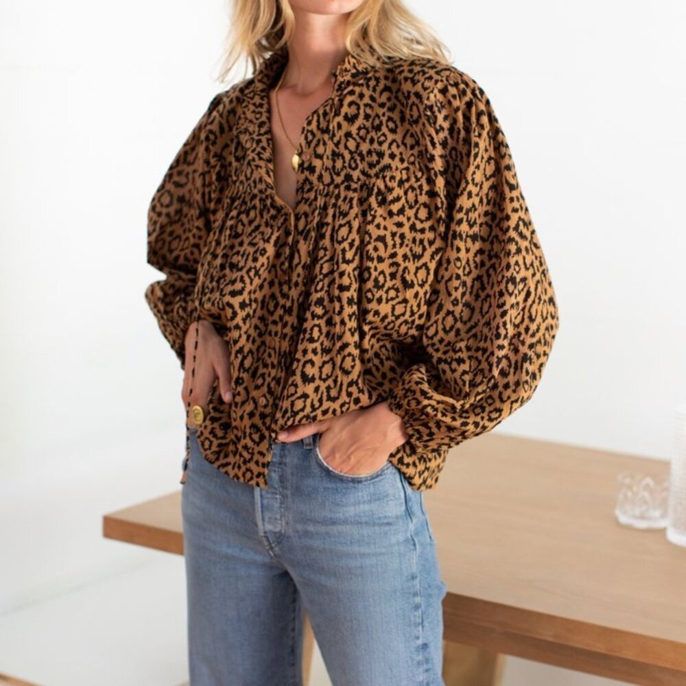 Emerson Fry Emmaline Blouse in Leopard S